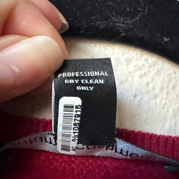 Autumn Cashmere Red 100% Cashmere V-Neck Sweater Size L - Picture 3 of 3